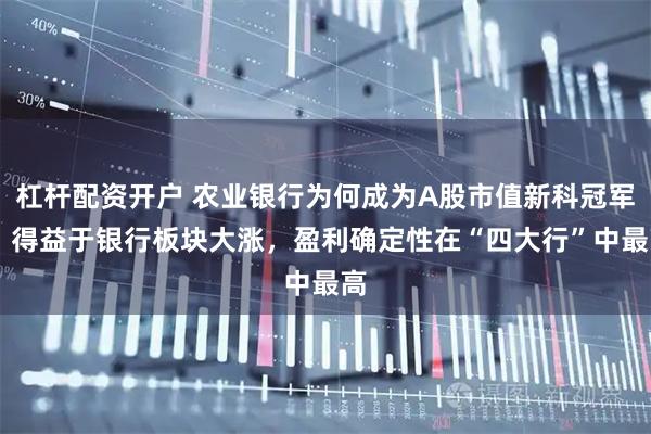 杠杆配资开户 农业银行为何成为A股市值新科冠军？ 得益于银行板块大涨，盈利确定性在“四大行”中最高