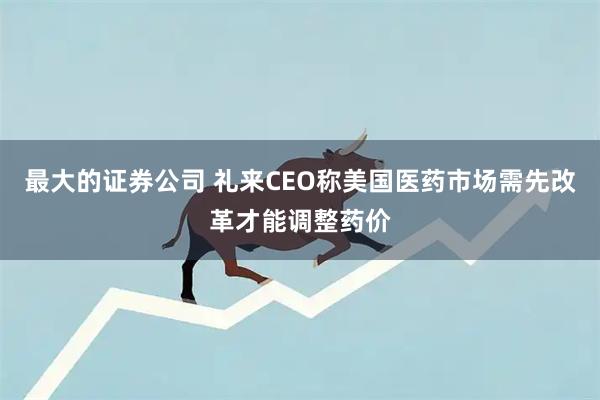 最大的证券公司 礼来CEO称美国医药市场需先改革才能调整药价