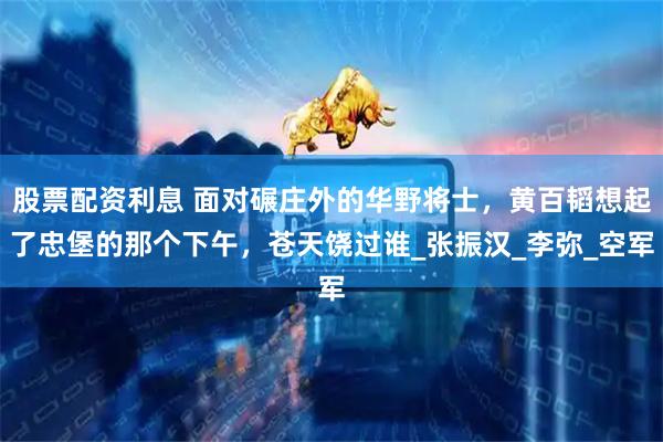 股票配资利息 面对碾庄外的华野将士，黄百韬想起了忠堡的那个下午，苍天饶过谁_张振汉_李弥_空军